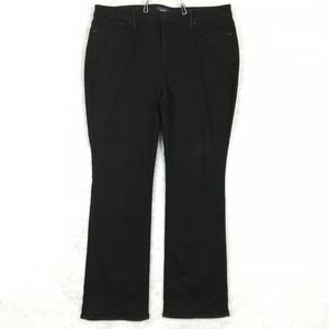 NYDJ Jeans Womens Barbara Boot Cut Black Wash Denim Lift Tuck Petite Plus 16P